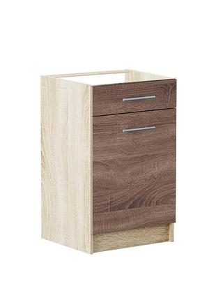 Кухонний модуль нижній з шухлядою еверест еко 500 дуб сонома/трюфель (без стільниці) 50х46х82 см (dtm-2792)