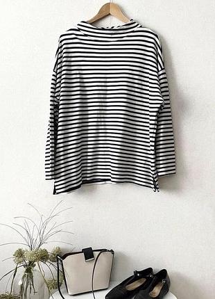 Лонгслів у смужку великий розмір