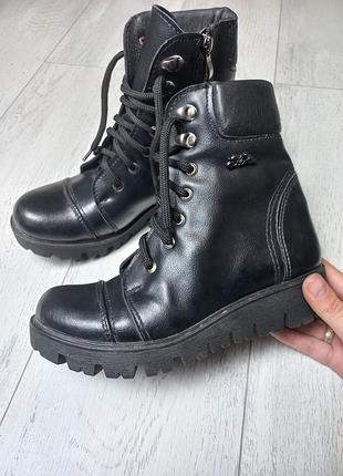 Ботинки женские черные кожа 37 демисезон