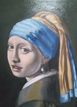 Картина  ян вермер "дівчина з перлинною сережкою" репродукція