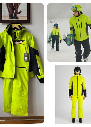 Cmp гірськолижний костюм комплект куртка cmp jacket zip hood 32w0127-e112 та  штани cmp 39w1537 яскраво лимонно-салатовий  (neon green/yellow)
