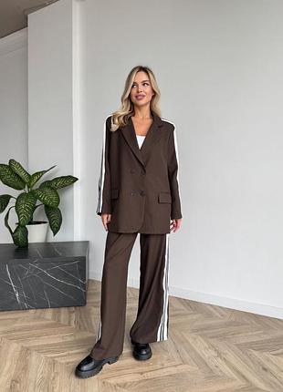 Брючний костюм тренд шоколад