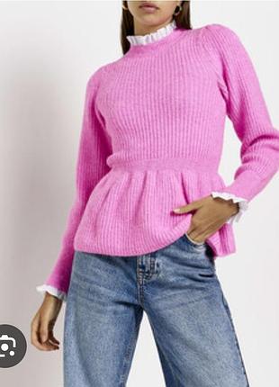 Гольф кофта розовая с рюшей 🔥 оформление безопасной оплаты