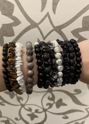 Браслеты натуральный камень бусины на резинке распродажа