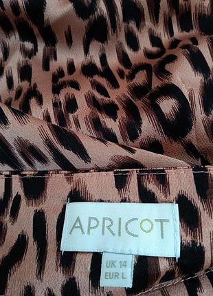 Стильна шовкова леопардова спідниця на запах apricot розмір l 6