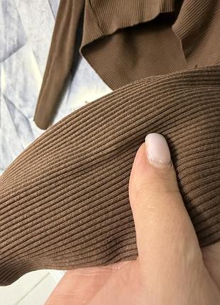 Кофтинка в рубчик колір шоколад 3