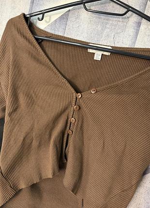 Кофтинка в рубчик колір шоколад 2