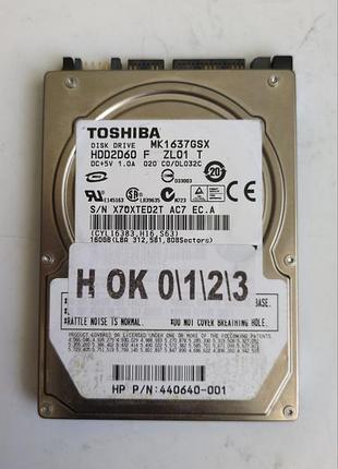 Донор hdd toshiba mk1637gsx h0123 g58001851000-a