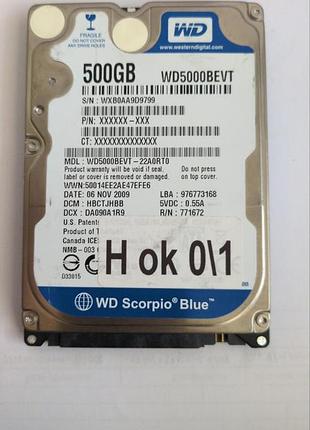 Донор hdd wd5000bevt 22aorto h01 2060-771672-001 rev p1