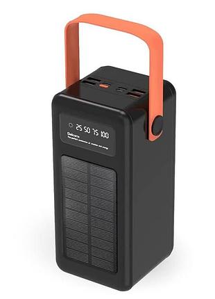 Повербанк acl pw53 80000mah с солнечной панелью и фонариком мощная зарядная станция для гаджетов в путешествиях