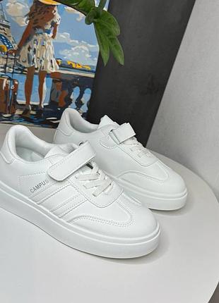 Белые кеды в стиле кампус, кеды унисекс