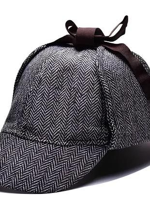 Кепка шапельє шапка шерлока холмса resteq, капелюх мисливця за оленями на розмір голови 55см