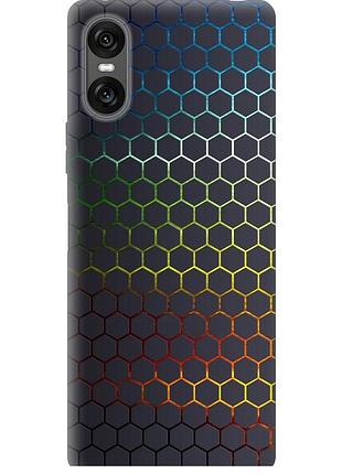 Чехол силиконовый на телефон sony xperia 10 vi переливающиеся соты "498u-3976-58250"