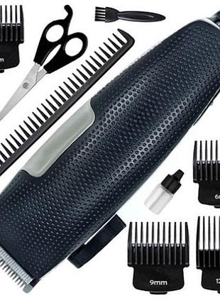Професиональная машинка для стрижки geemy gm-806 лезвия с титановым покрытием от сети черная