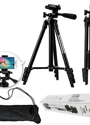 Штатив для телефону фотоапарата камери tripod tf-3120 для надійної фіксації чорний