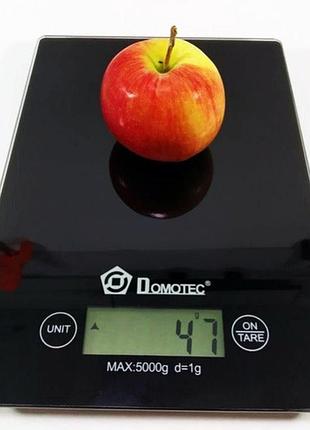 Настольные кухонные электронные весы для взвешивания продуктов domоtec ms-912 с дисплеем для дома до 5кг