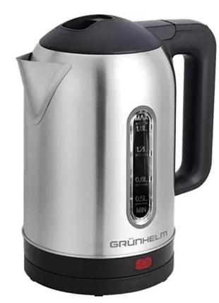 Электрочайник grunhelm eks-1928s 1500 вт дисковый электрический чайник серебристый