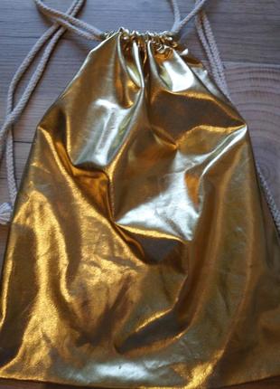 Класний золотий трикотажний мішок рюкзак9 фото