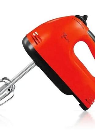 Ручной миксер domotec r.6633r с насадками для замешивания крутого теста 260 вт красный