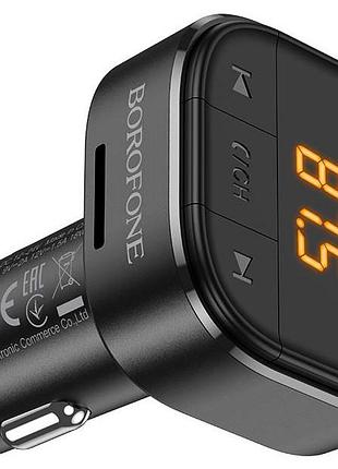 Fm трансмиттер модулятор borofone bc43 flash qc3.0 bluetooth автомобильное зарядное устройство черный 6