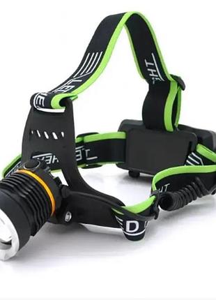 Універсальний налобний led ліхтар для риболовлі bailong bl-65-p50 акумуляторний