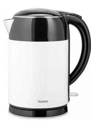 Електрочайник magio mg-985 чайник-термос металический для дома белый 1.7 л 1800 вт