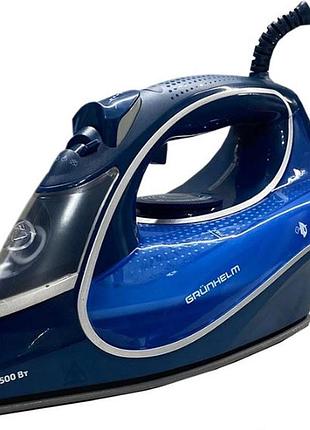 Гладильный паровой утюг grunhelm ei9501c с керамическим покрытием для глажки одежды синий 2500 вт
