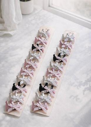 Украшение с мягким устойчивым креплением для причесок комплект заколок для девочек в школу зажимы аккуратной фиксации волос 10 шт