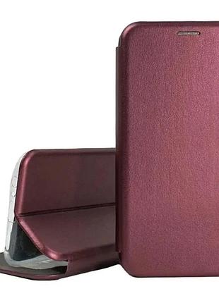 Чехол книжка samsung galaxy a55 эко-кожа premium case для смартфона бордовый