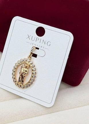 Женский кулон xuping с изображением святой богородицы с камнями, подвеска-оберег из медицинского золота с настоящим золотом