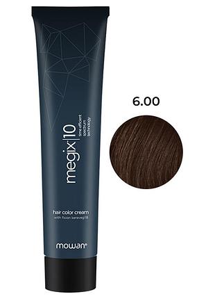 Краска для волос с низким содержанием аммиака megix10 mowan 6.00 интенсивный темно-русый 100 мл