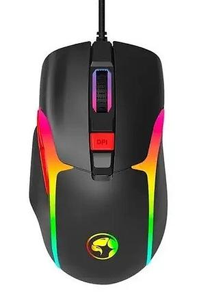 Игровая компьютерная оптическая проводная мышь marvo m360 1200-12000 dpi 7 кнопок 1.5м черный