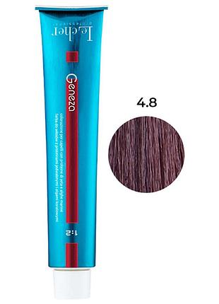 Професійна стійка аміачна крем-фарба для волосся le cher geneza 4.8 (4tb) з протеїнами шовку 100 мл