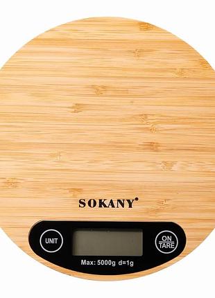 Кухонні настільні електронні ваги для зважування продуктів sokany sk-19024 до 5кг lcd-дисплей дерево