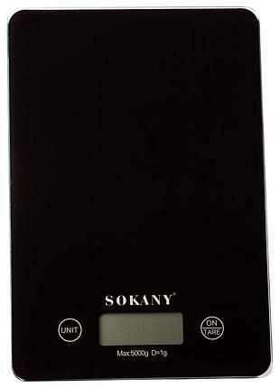 Кухонные настольные электронные весы для взвешивания продуктов sokany sk-19027 до 5кг lcd-дисплей черный