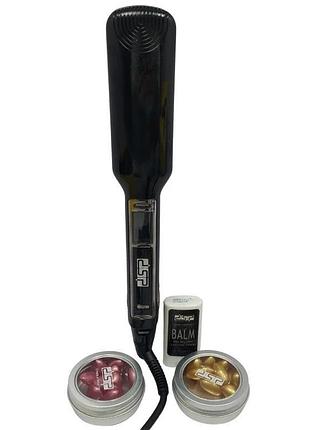 Выпрямитель для волос dsp 10224 с капсулами и бальзамом для термозащиты черный