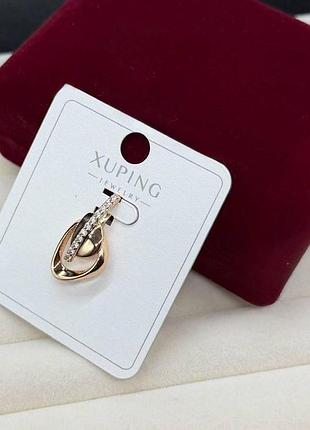 Женский кулон xuping «двойная капля» с кристаллами, медицинское золото с покрытием 18k бижутерия