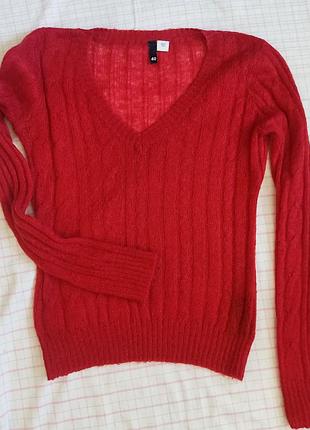 Джемпер в косы из мохера