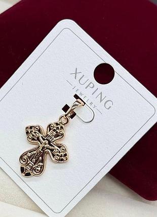 Крестик из медицинского золота крестик на шею гиппоалергенный крестик бижутерия украшения xuping под золото