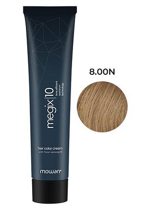 Краска для волос с низким содержанием аммиака megix10 mowan 8.00n интенсивный нейтральный светлый блонд 100 мл