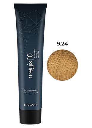 Краска для волос с низким содержанием аммиака megix10 mowan 9.24 очень светлый медно-русый блонд 100 мл