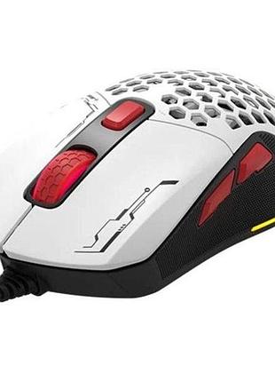 Игровая компьютерная проводная мышь xtrike me gm-316w мышка для ноутбука с подсветкой белый 1.5 м