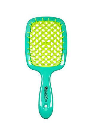 Щітка для волосся salon professional продувна 20 см sp0099 sl масажні гребінці для волосся зелений