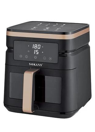 Аэрофритюрница безмасляная sokany sk-10033 7 л электрический аэрогриль с сенсорным управлением 1800 вт