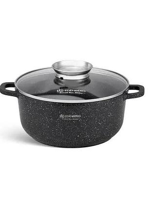 Кастрюля с гранитным покрытием edenberg eb-8113 кастрюля с крышкой 4.4 л 24 см