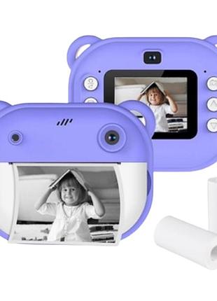 Детская цифровая фотокамера моментальной печати с термопринтером m&a-2000 фиолетовый