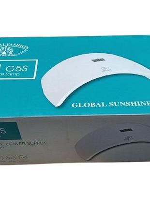 Настольная лампа для маникюра и педикюра sun g5s 24вт для сушки гель лака led дисплей белый