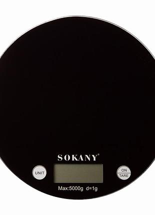 Кухонные настольные электронные весы для взвешивания продуктов sokany sk-19023 до 5кг lcd-дисплей черный