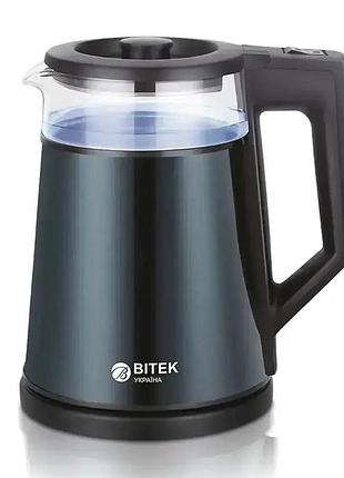 Електрочайник bitek bt-7815 електрочайник чорний 1.8 л 2000 вт