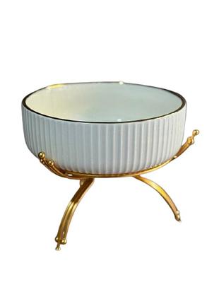 Керамическое блюдо 1569 g для сервировки с декоративной подставкой 20 см